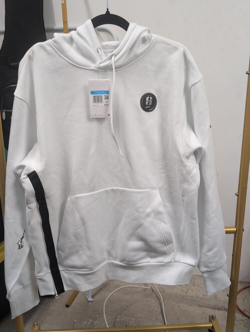 Men's Nike Fleece Basketball Hoodie Sabrina - White - FV3205-121 Size Medium NWT